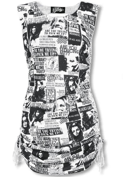 Punk Kleid im Zeitunsdesign