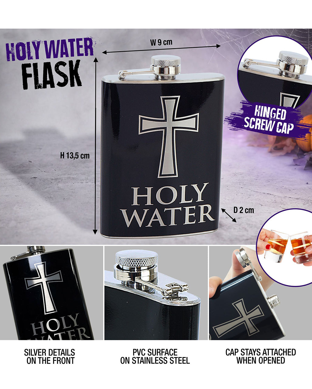 Holy Water Weihwasser Flachmann Flasche