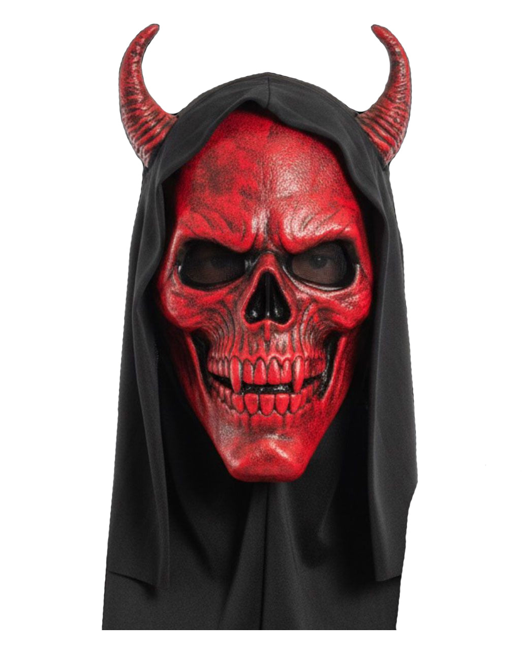 Horned Reaper Mask with Hood, Red