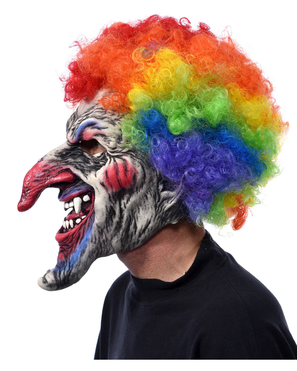 Horror Clown Maske mit Rainbow Afro