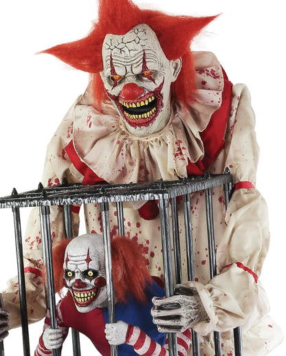 Horror Clown mit Clown im Käfig Animatronic