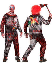 Killer Clown Sofortkostüm mit Maske & Handschuhe