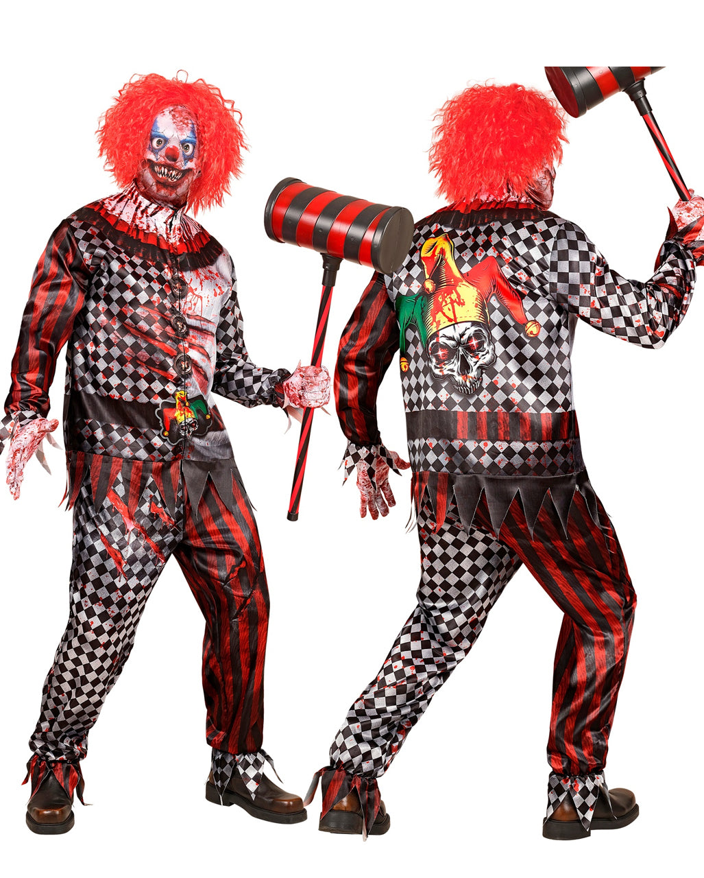 Killer Clown Sofortkostüm mit Maske & Handschuhe