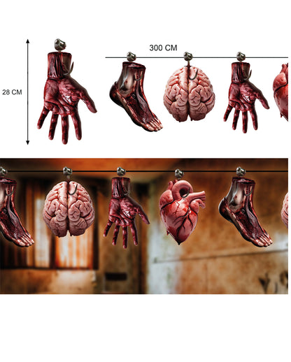 Horror Garland With Bloody Organs 300cm