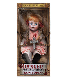 Bambola Horror Con Macchie Di Sangue Adesivo Murale