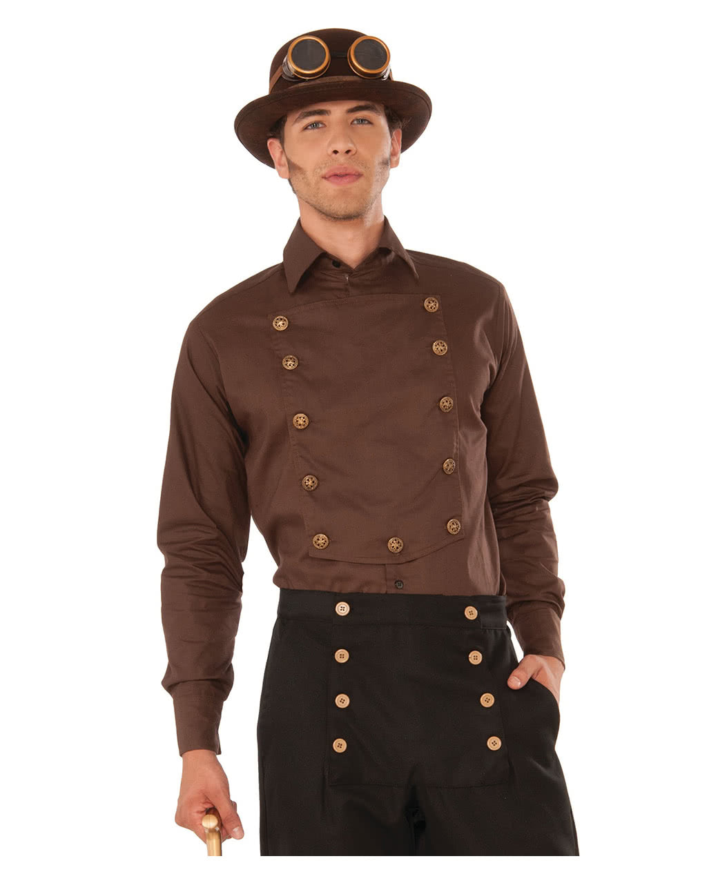 Hemd Steampunk mit Knöpfen