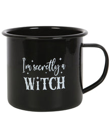 "I am secretly a Witch" Emaille Becher