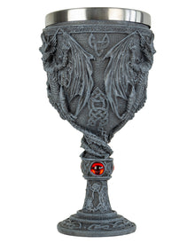 Impressive Dragon Chalice With Gemstones 20cm