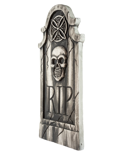 Imposanter Gothic Grabstein mit Skull & Rosette 91cm