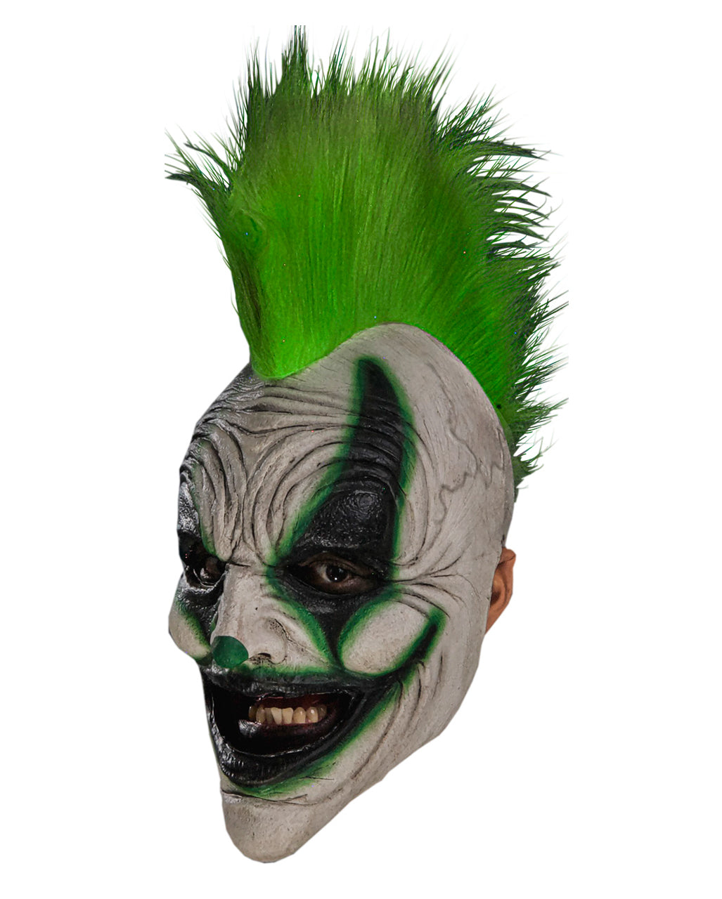 Irokesen Punk Clown Maske mit Grünen Haaren