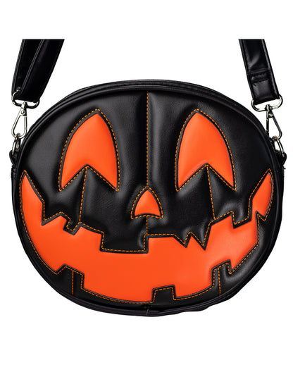 Jack O'Lantern Pumpkin Handbag Black