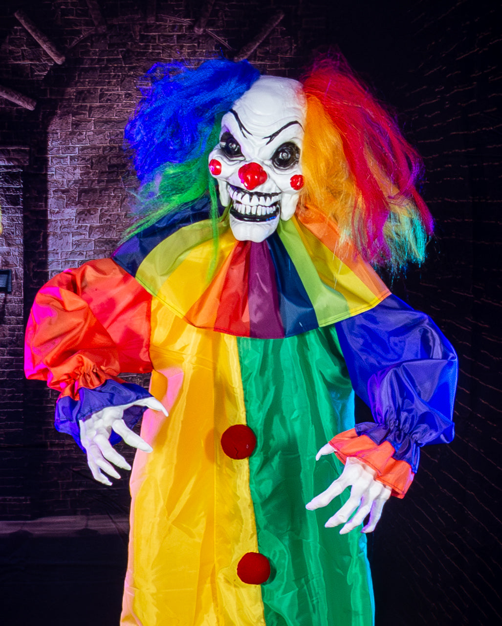Jingles the Mad Clown Halloween Animatronic 166cm