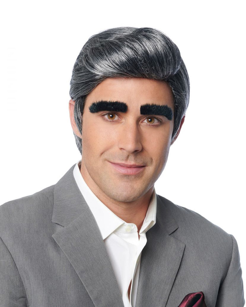 Herrenperücke Johnny mit Augenbrauen