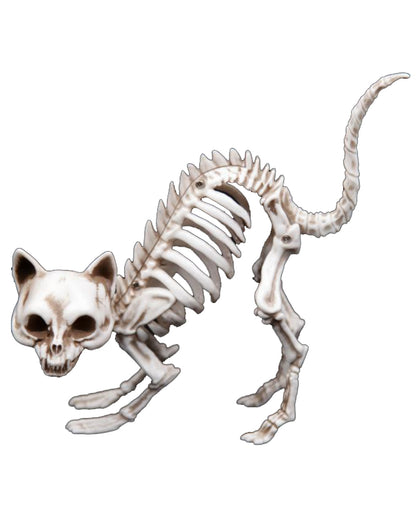 Cat Skeleton With Cat Hump Decoration 19cm
