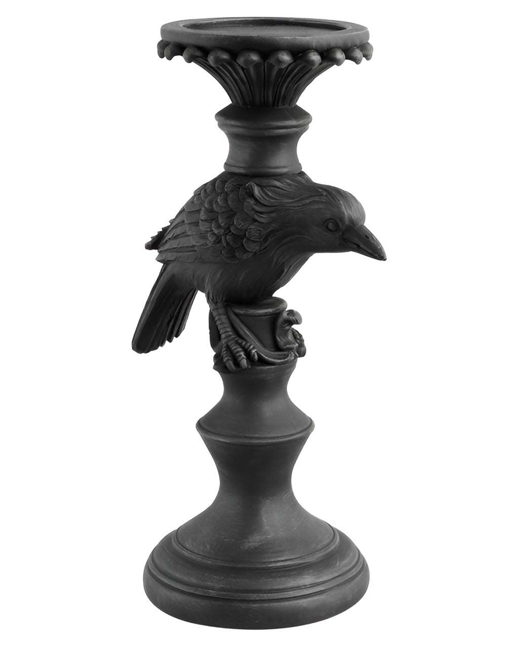Kerzenleuchter mit schwarzem Raben 29cm