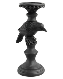Kerzenleuchter mit schwarzem Raben 29cm