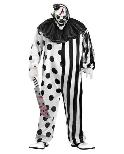 Killer Clown Kostüm mit Maske XL