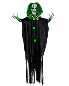 Killer Clown mit Grünen Haaren & LED Augen 120cm