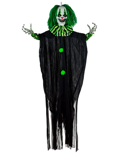 Killer Clown Con Capelli Verdi E Occhi A LED 120cm