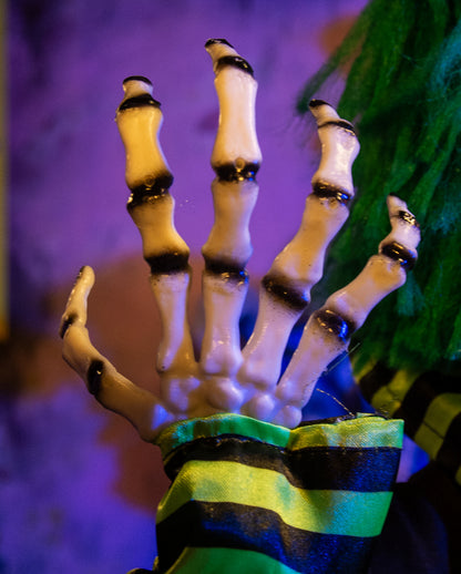 Killer Clown Con Capelli Verdi E Occhi A LED 120cm