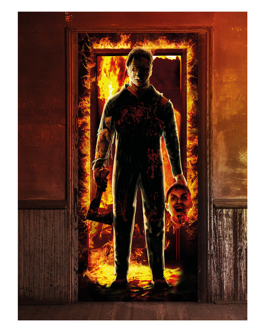 Killer In Flames Door Decoration 80x180cm