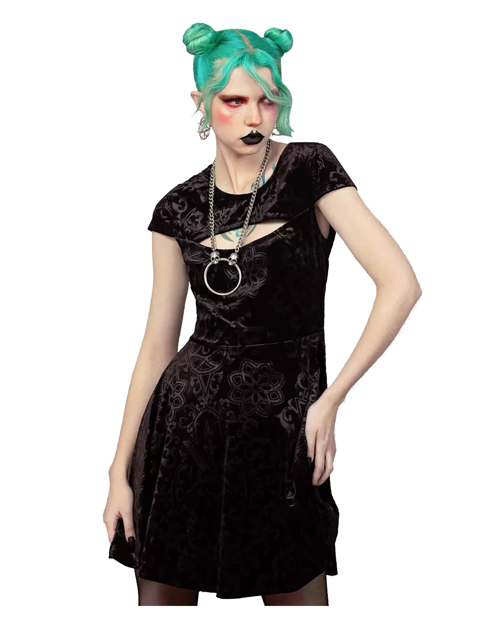 KILLSTAR Blasphemia Keyhole Skater Kleid