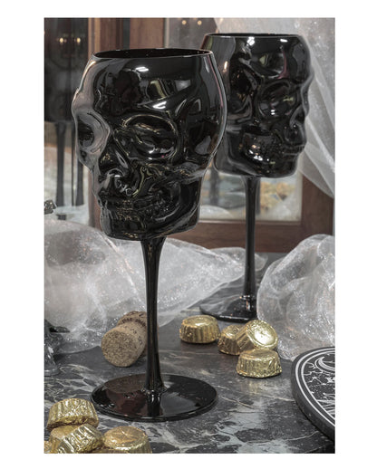 KILLSTAR Cranium Weinglas Schwarz 2er Set