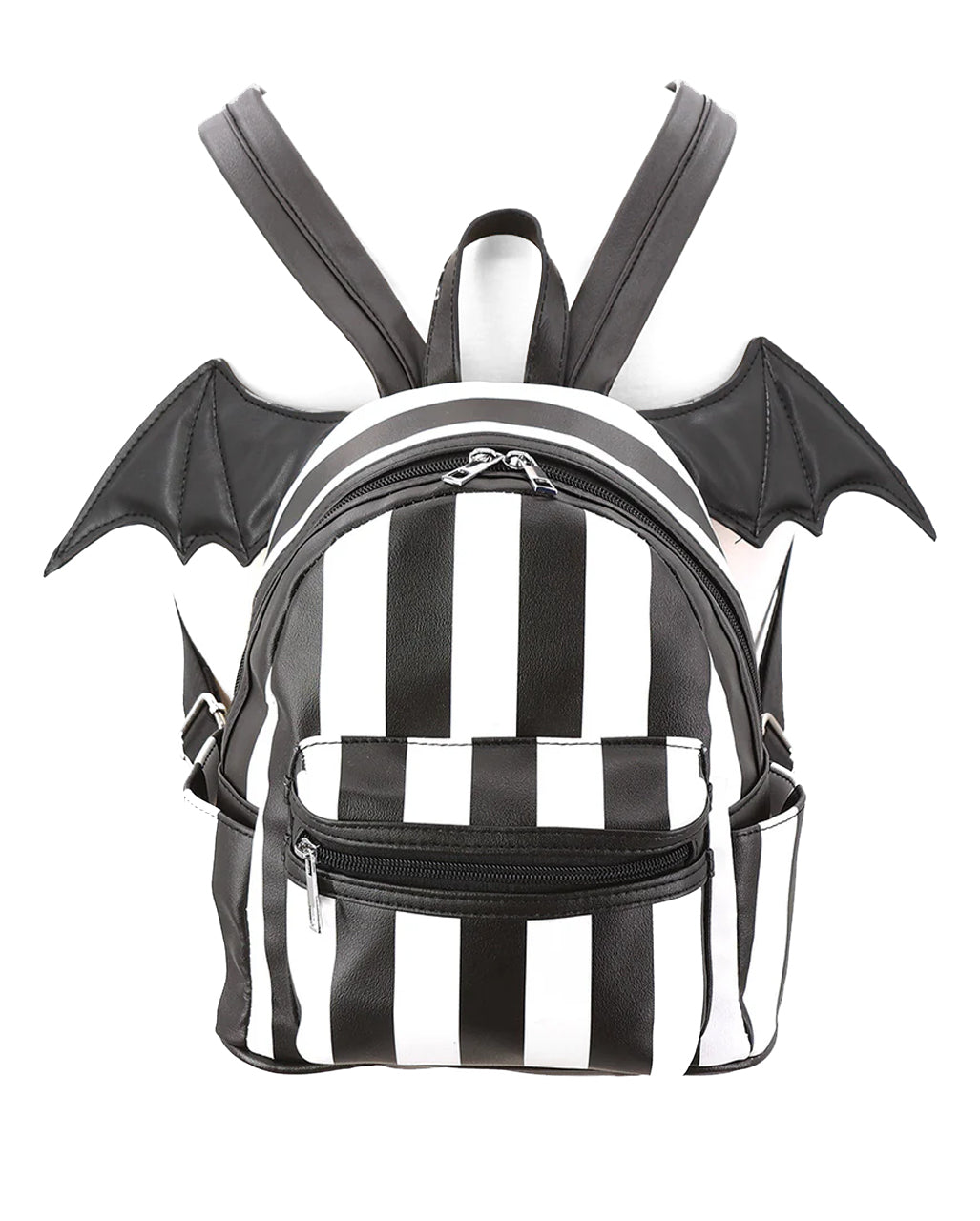 Gestreifter Mini-Rucksack mit Fledermausflügel