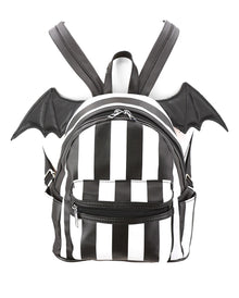 Gestreifter Mini-Rucksack mit Fledermausflügel