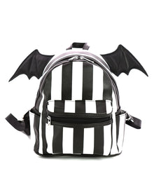Gestreifter Mini-Rucksack mit Fledermausflügel