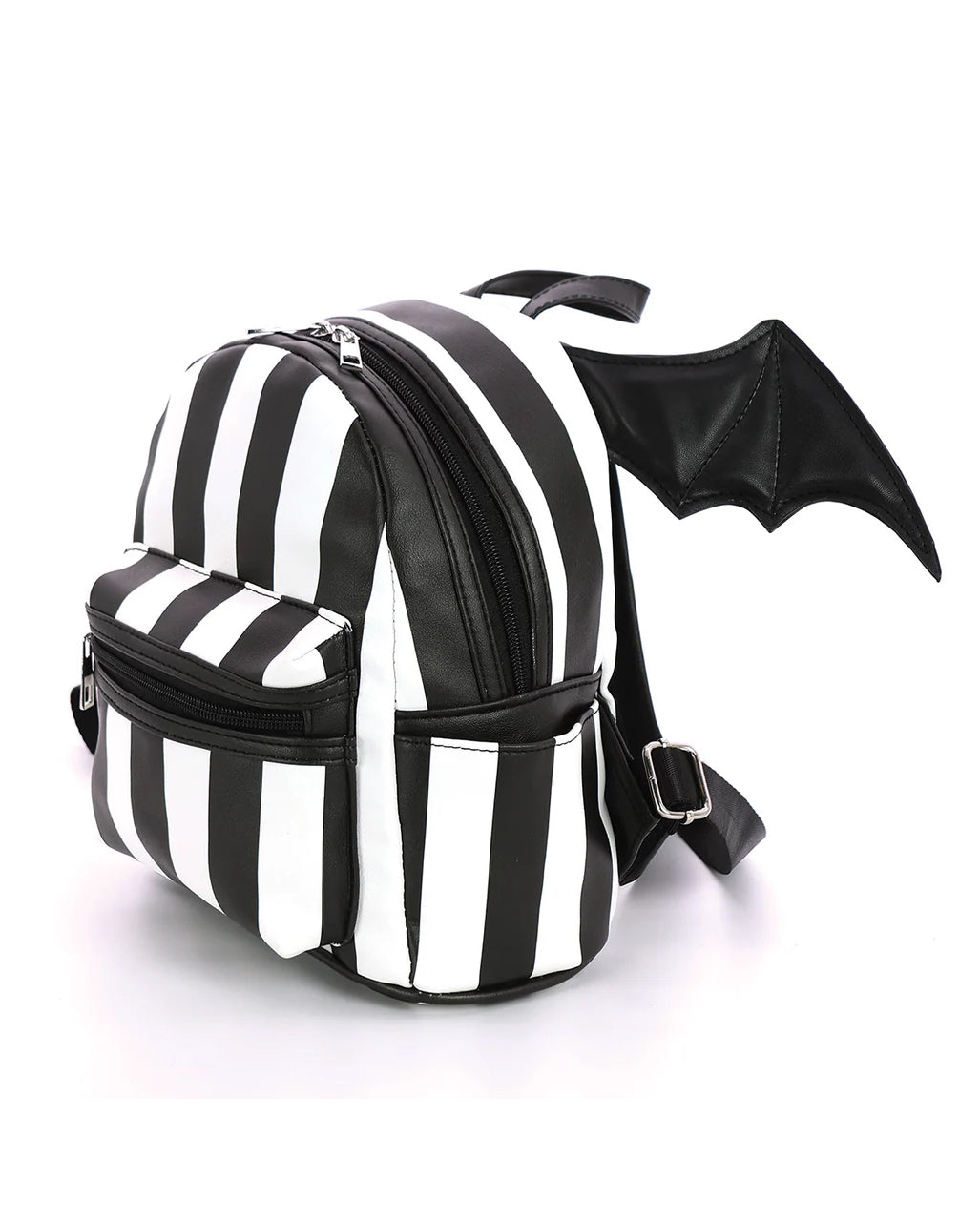 Gestreifter Mini-Rucksack mit Fledermausflügel