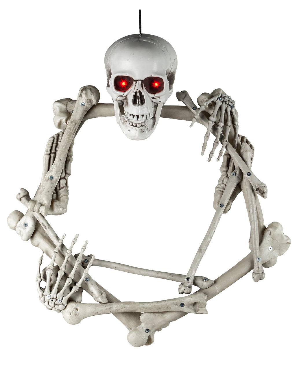 Bone Part Wreath With Illuminated Skull 65cm