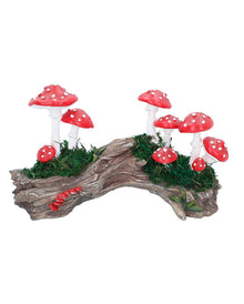 Knorriger Baumstamm mit Giftpilzen 23 x 15cm