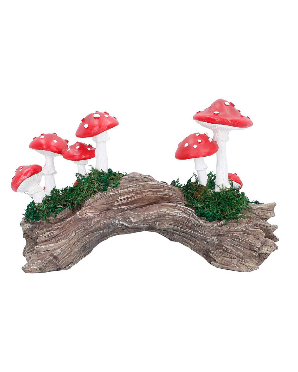 Knorriger Baumstamm mit Giftpilzen 23 x 15cm