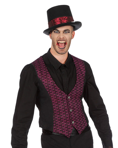 Elegante Herrenweste Schwarz-Bordeaux