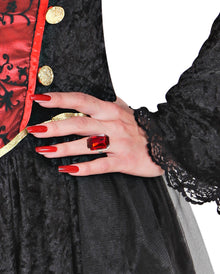 Anillo De Disfraz Con Gema Roja