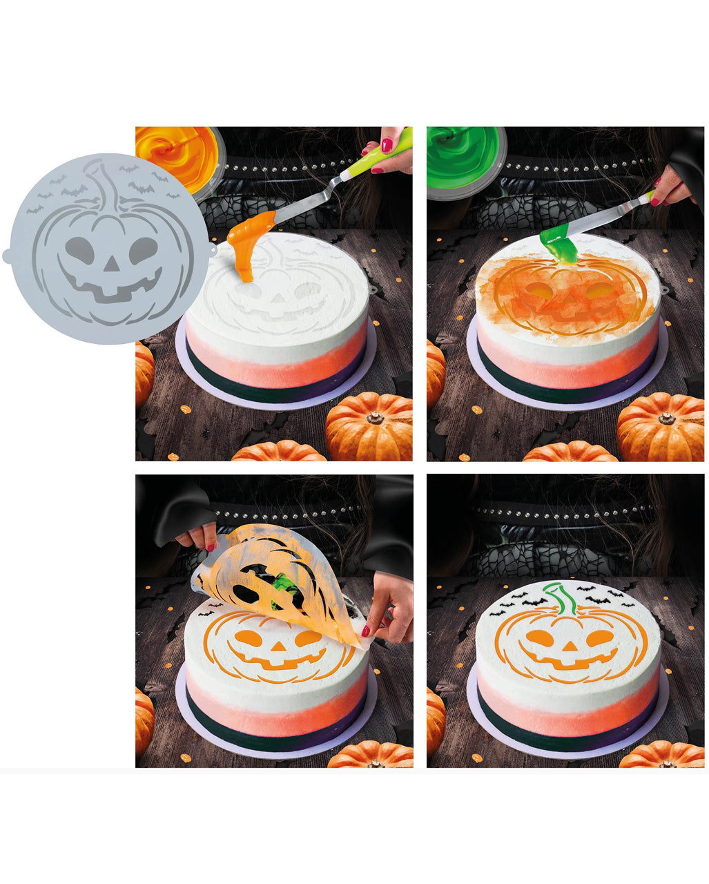 Pumpkin Decorating Stencil For Cakes & Tarts 25cm