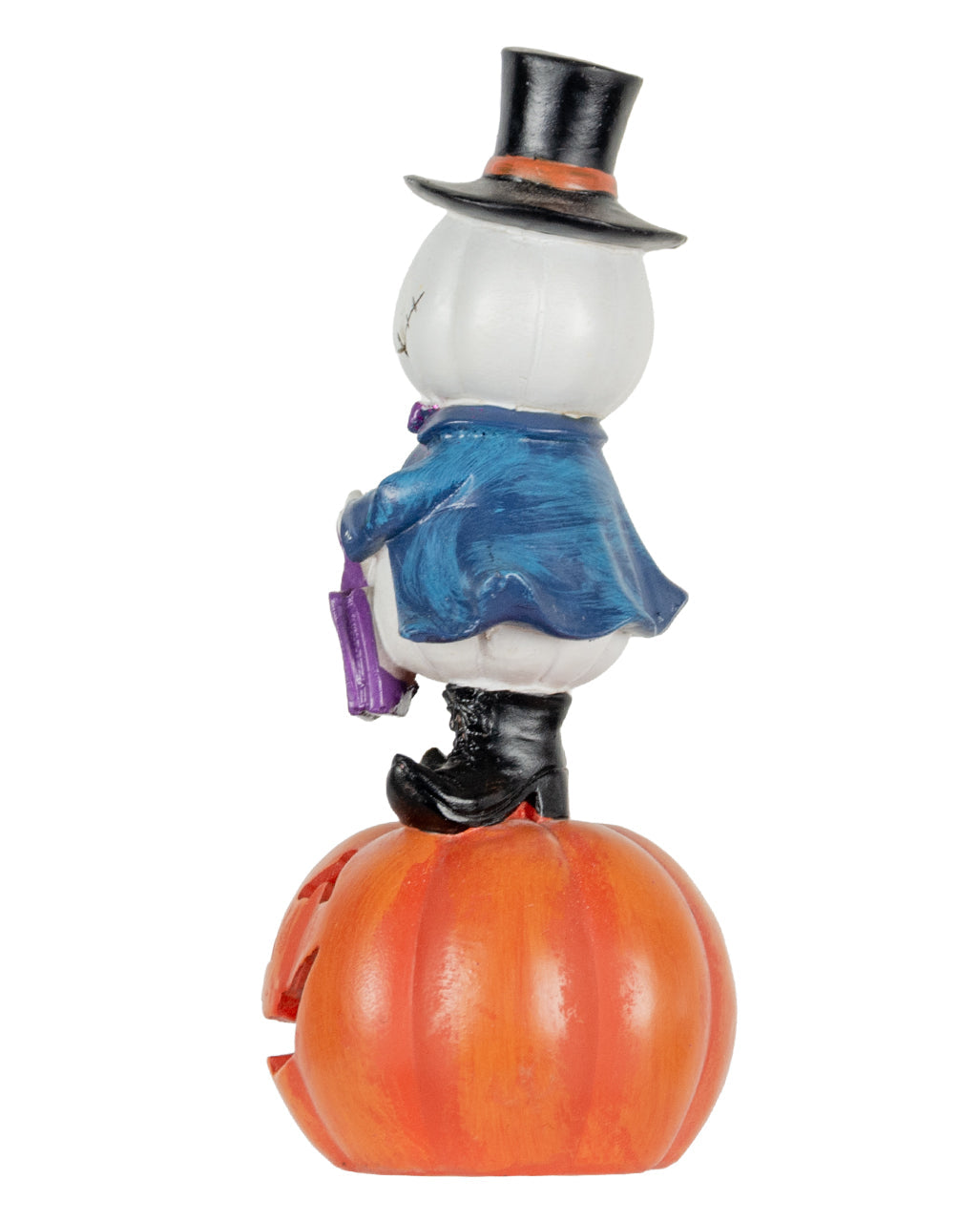 Kürbis Gentleman auf Halloween Kürbis Figur mit LED 19cm