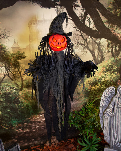 Pumpkin Scarecrow With LED Hanging Figure 90cm