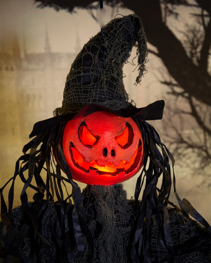Pumpkin Scarecrow With LED Hanging Figure 90cm