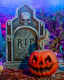 Lachender Halloween Kürbis mit Bewegung & Licht 23cm
