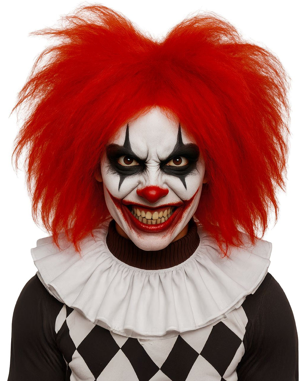 Long-haired Red Clown Wig