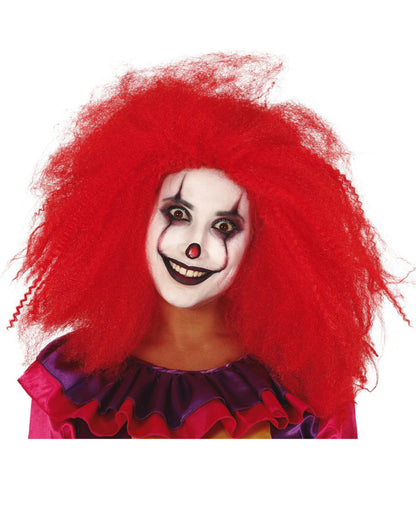 Long-haired Red Clown Wig