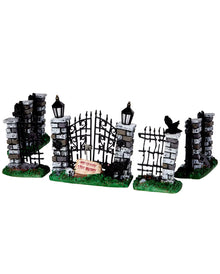 Lemax Spooky Town - Spooky Iron Gate & Fence