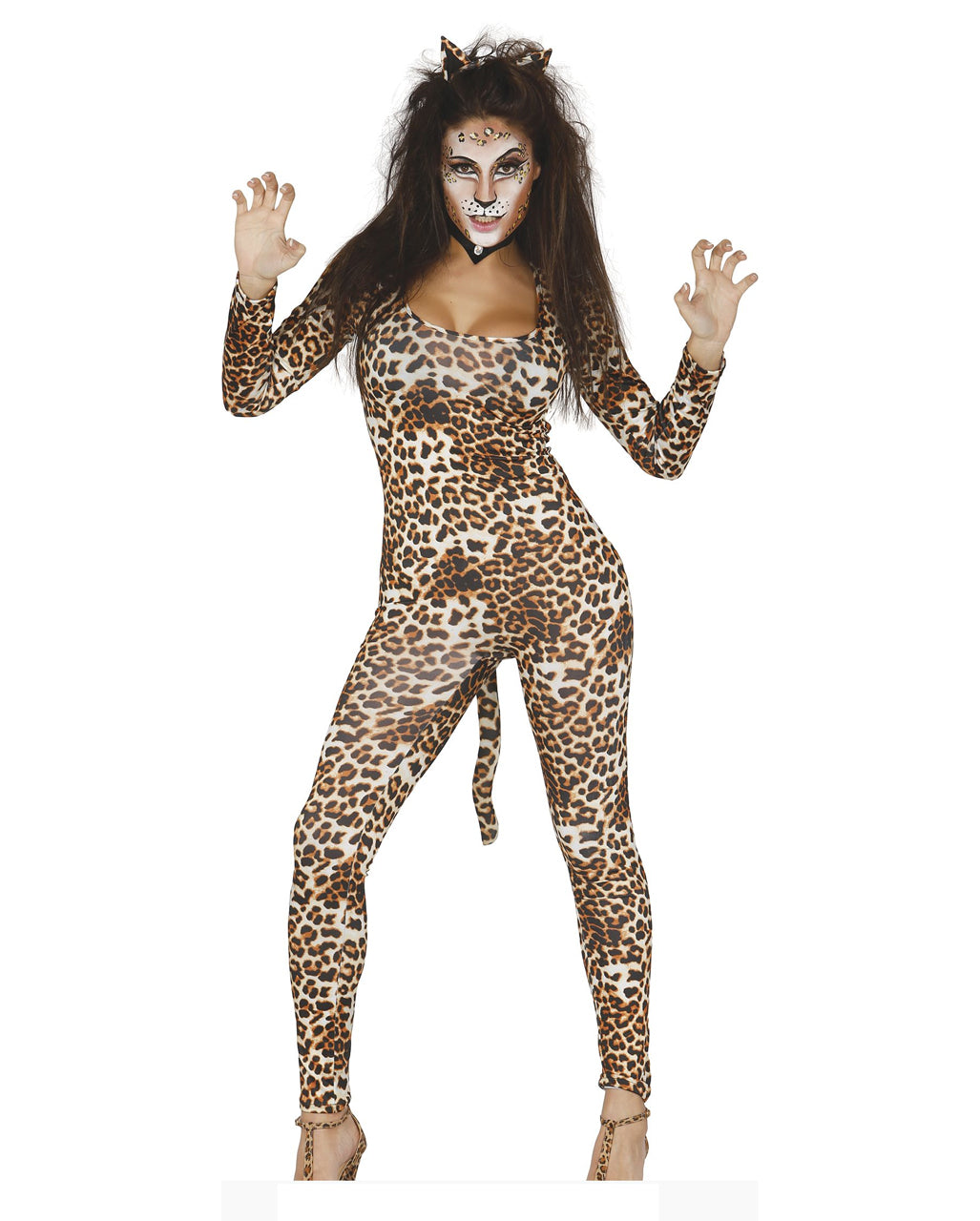 Catsuit mit Leo-Print