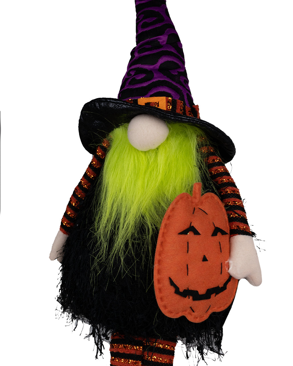 Leuchtender Halloween Gnom Kantenhocker mit Kürbis 75cm