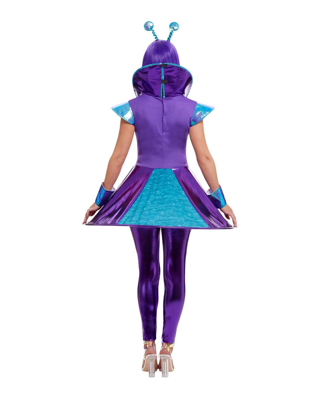 Lila Metallic Alien Damenkostüm