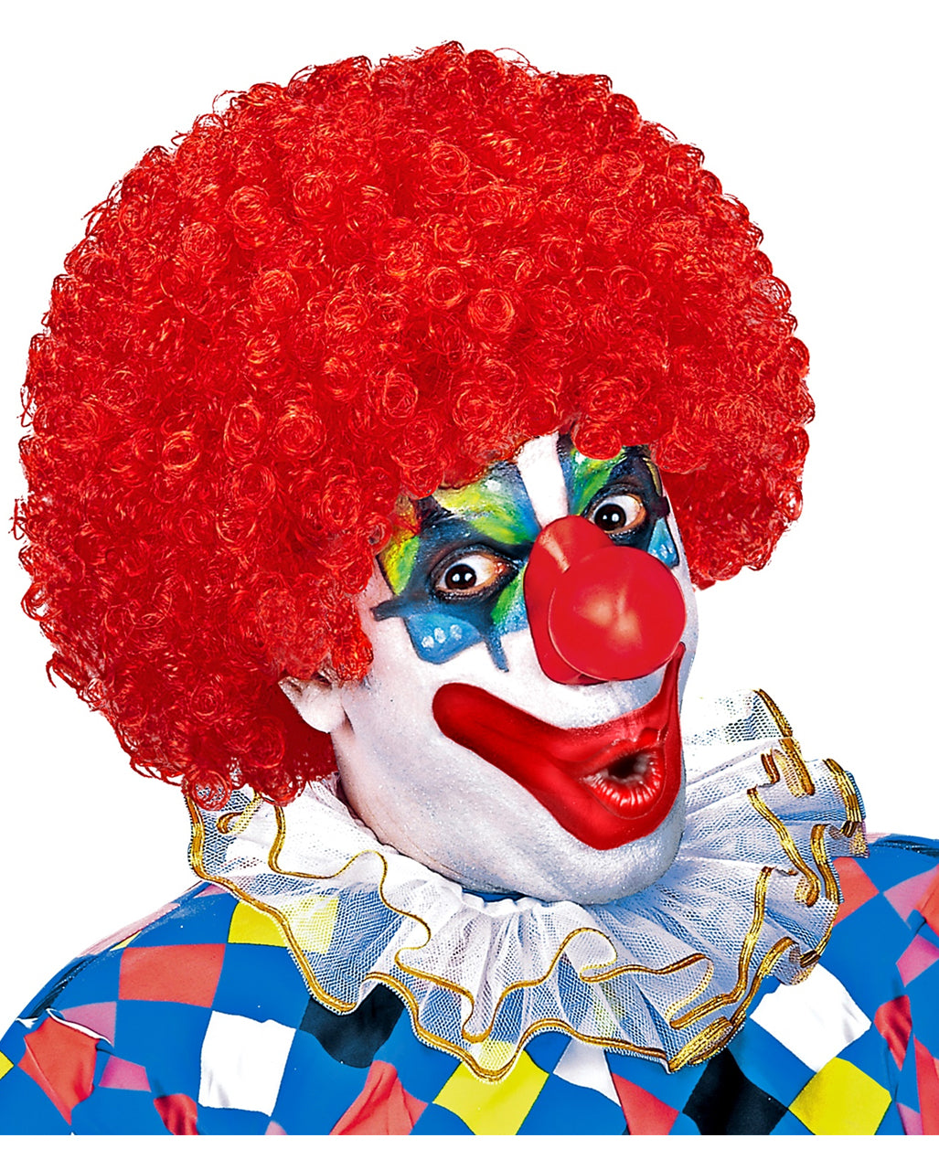 Lockige Clownperücke Rot
