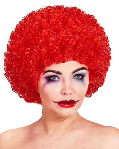 Lockige Clownperücke Rot