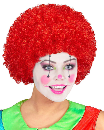 Lockige Clownperücke Rot